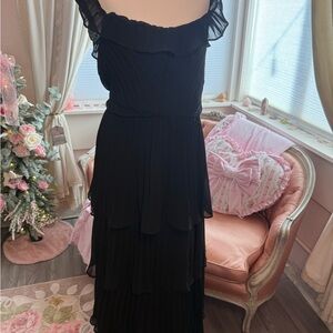 Lulu's Black Ruffled Maxi Dress